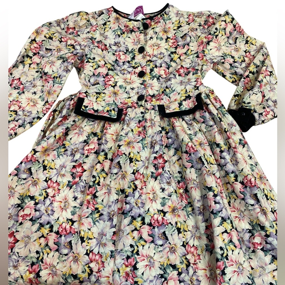 Vintage Plum Pudding Prairie Print Dress